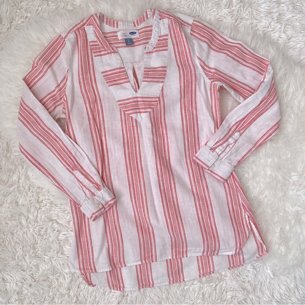 Old Navy Coral Striped Tunic, size S
